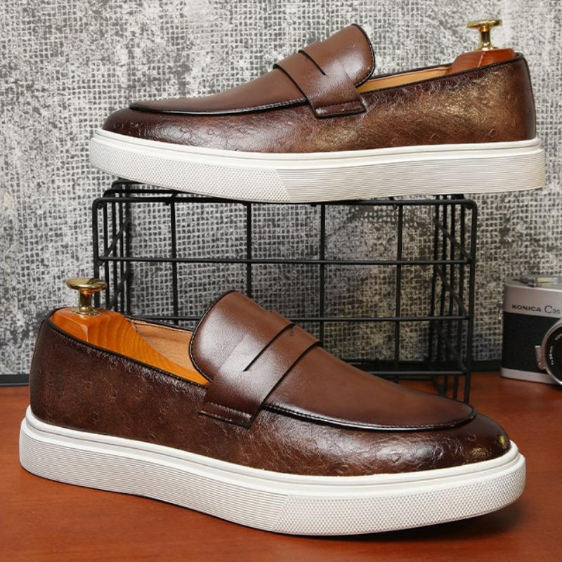 Fashion Men's Casual Shoes British Style Loafers New Luxury Slip-on Men Shoes Business Leather Shoes Platform Outdoor Male Flats Zapatos