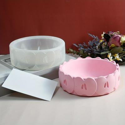 Apple Round Bowl Silicone Molds DIY Candle Storage Cup Gypsum Plaster Mould Table Fruit Flowerpot Plant Concrete Cement Mold