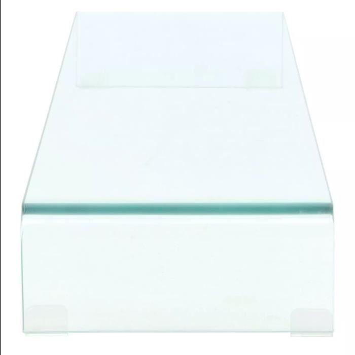 VidaXL Meuble TV / pour moniteur 100 x 30 x 13 cm Verre Transparent
