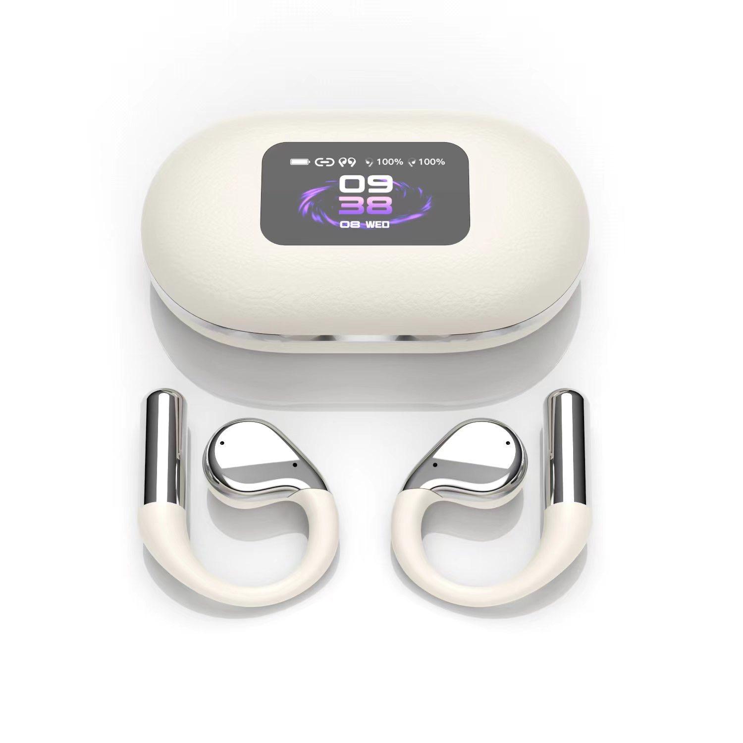 

Наушники с открытым вкладышем Bluetooth 5.4 Sports с интеллектуальным цифровым дисплеем, срок службы батареи 480 ч, наушники с шумоподавлением, беспроводные наушники для бега и тренировок чёрный