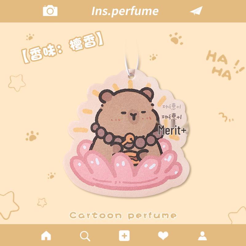 Cartoon Hanging Car Air Freshener, Long-lasting Scent, Odor Eliminator for Car, Wardrobe, and Pendant Accessories