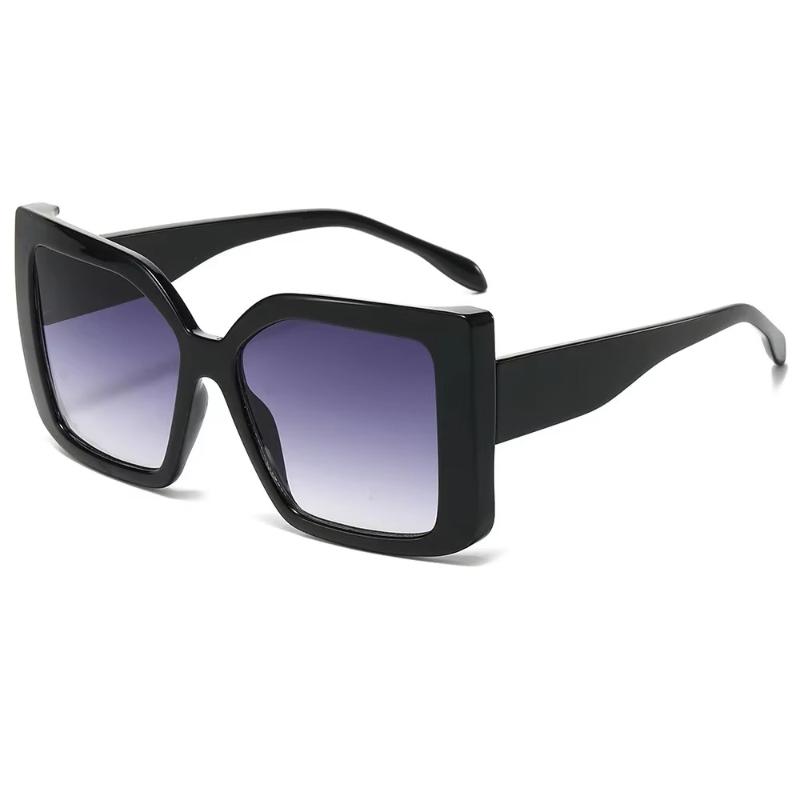 Modische Sonnenbrille mit Verlaufsgläsern, übergroßer quadratischer Rahmen in Schildpatt- und Leopardenmuster, blendfreie Sonnenbrille aus PC-Material