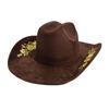 Western Denim Hat Powder Exquisite Three-Dimensional Embroidered Top Hat Versatile Outdoor Travel Jazz Hat