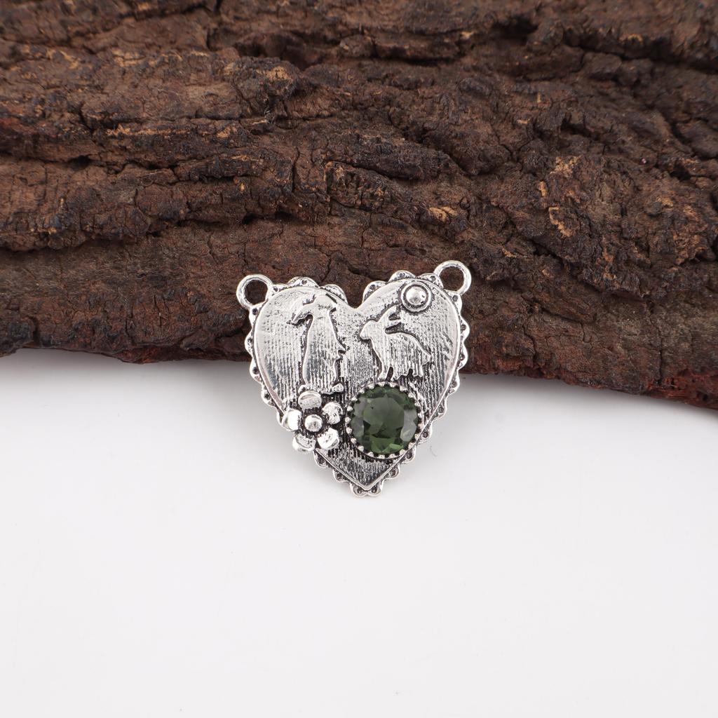 Green Tourmaline Handmade Gemstone Pendant, 925 Solid Sterling Silver Pendant Antique Jewelry, Pendant For Engagement Gift