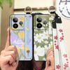 Wristband Anti-knock Phone Case For Realme GT7 Pro Kickstand Fashion Design Back Cover Phone Holder Waterproof Flower