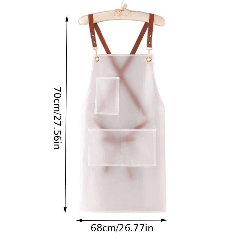 1PC Oil Resistant Durable Easy To Clean Transparent Stain Resistant Waterproof Kitchen Apron