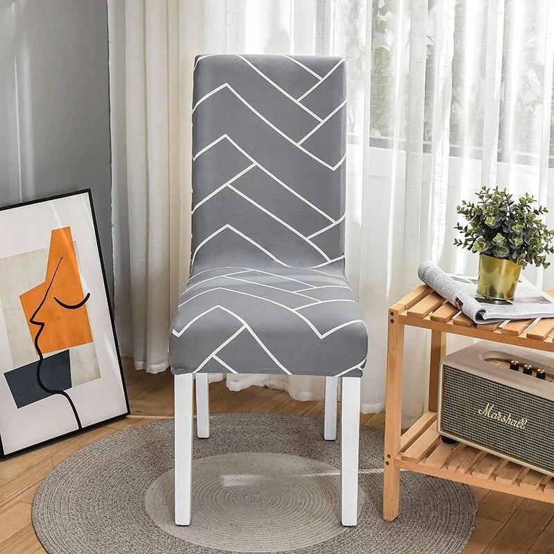 Spandex Wedding Chair Cover Lattice Floral Printed Seat Protector Slipcover for Hotel Banquet Housse De Chaise Dining Room Chair