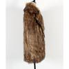 Women's Mid-Length Faux Raccoon Fur Coat Lapel Warm Winter Jacket Casual Streetwear