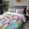 3pcs Watercolor Butterfly Dreamcatcher Bedding Duvet Cover Set Bohemian Dreamcatcher Bedding Quilt Set Girlish Themed