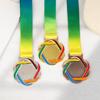 Gold Silver Bronze Metal Award Medals With Neck Ribbon For Sports Academics Competition
