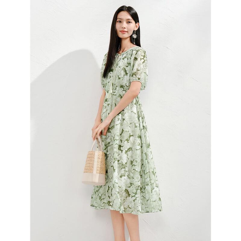 Juzhi Annakou Women's Botanical Print Chiffon Dress