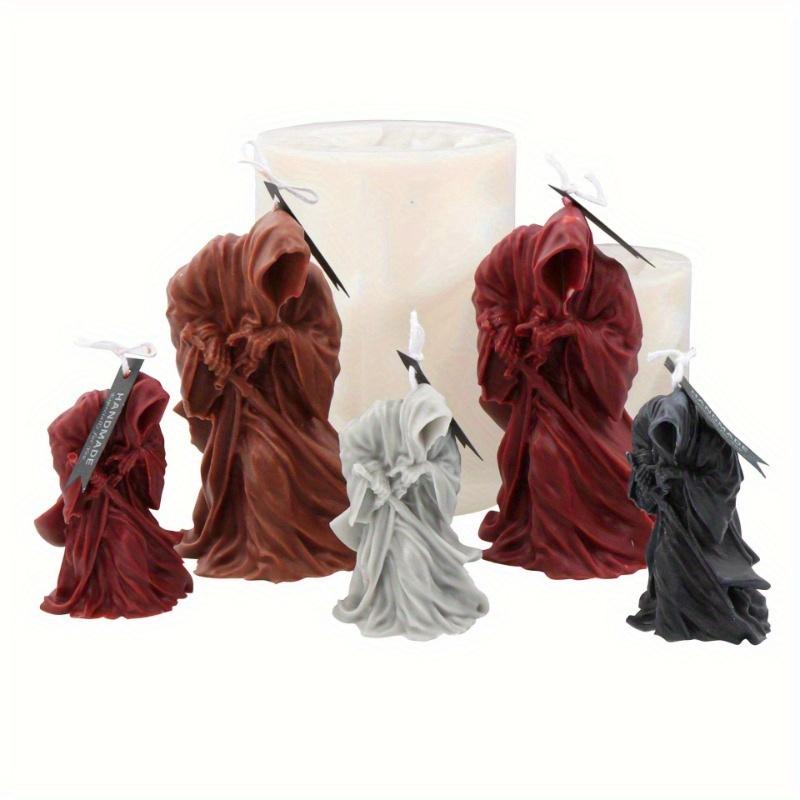 1pc Halloween Draw The Knife Death Silicone Candle Mold DIY Handmade Aromatherapy Gothic Terror Skull Candle Plaster Soy Wax Soap