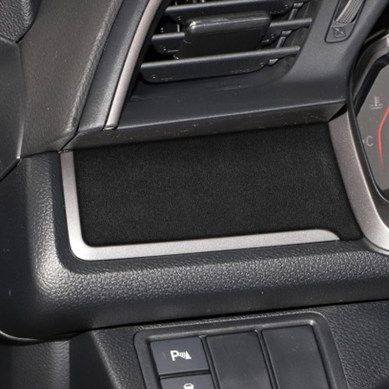 For Honda Civic 10th 2016- Black Suede Dashboard Left Side Panel Trim Cover Car Interior Decoration Modification Accessories