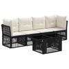 Garden Sofa Set 5 Pieces Black Poly Rattan