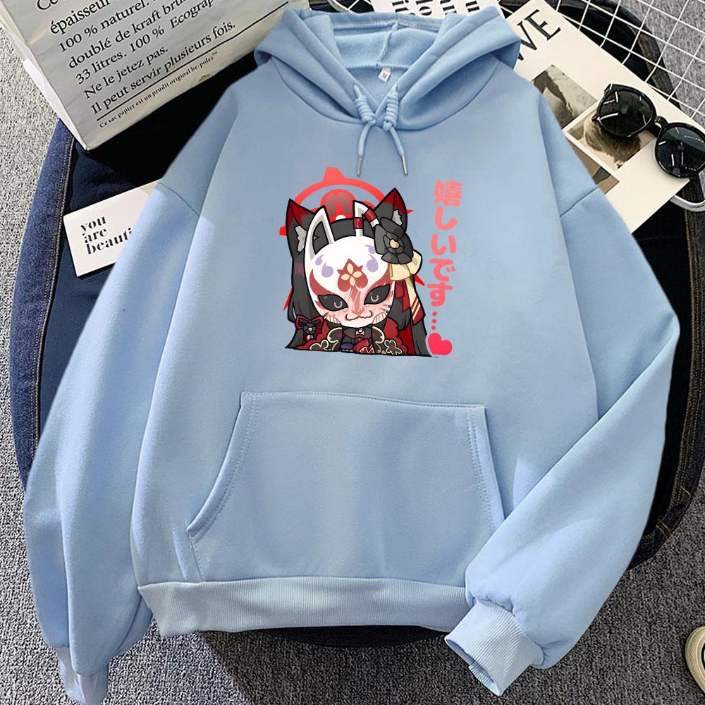 Blue Archive Wakamo Sweatshirt Young Girl Hoody Harajuku Manga Hoodie Sweatwear Couple Autumn Fleece Long Sleeve Women Clothes