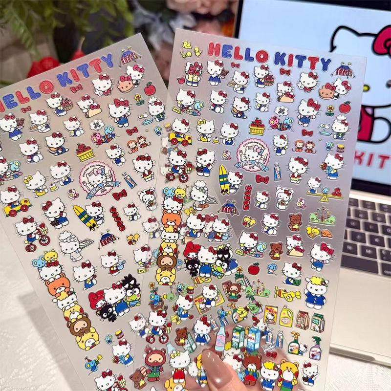Sky Original Large Hello Kitty Embossed Cartoon Stickers - Cute DIY Phone Decoration