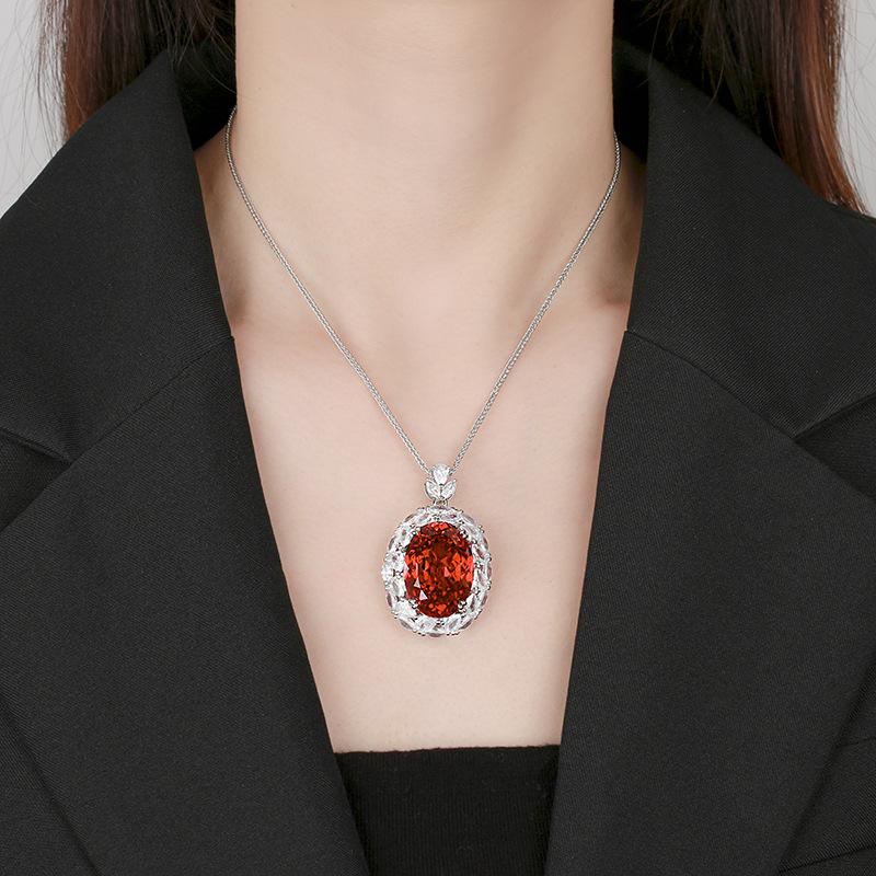 Bijoux Fond Cuivre Plaqué Or Simulation Pendentif Diamant Violet Grand Denier 18 * 25