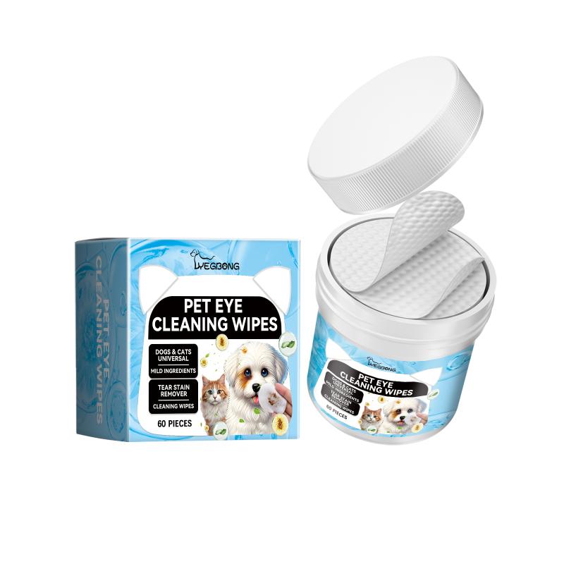 Yegbong Dog Cat Eye Wipes Gentle Cleansing Remove Tear Stains Eye Dirt Disposable Pet Eye Care Wet Wipes