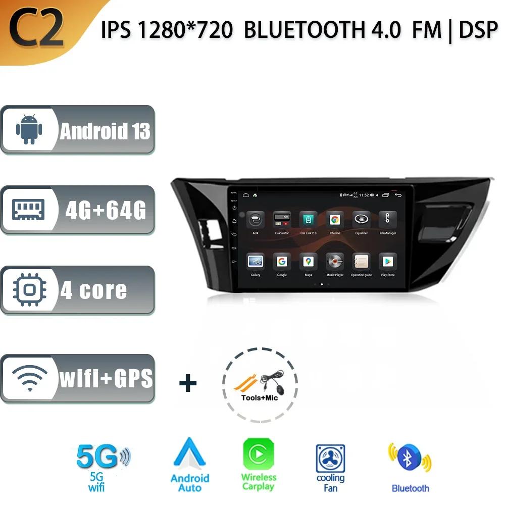 For Toyota Corolla Ralink 2014-2016 A Car Radio Multimedia Android 13 Navigation GPS Wireless Carplay 2 Din Touch Screen Stereo