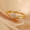 European and American Style Luxury Diamond Flower Ring