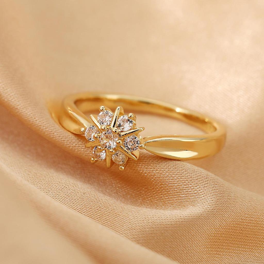 European and American Style Luxury Diamond Flower Ring