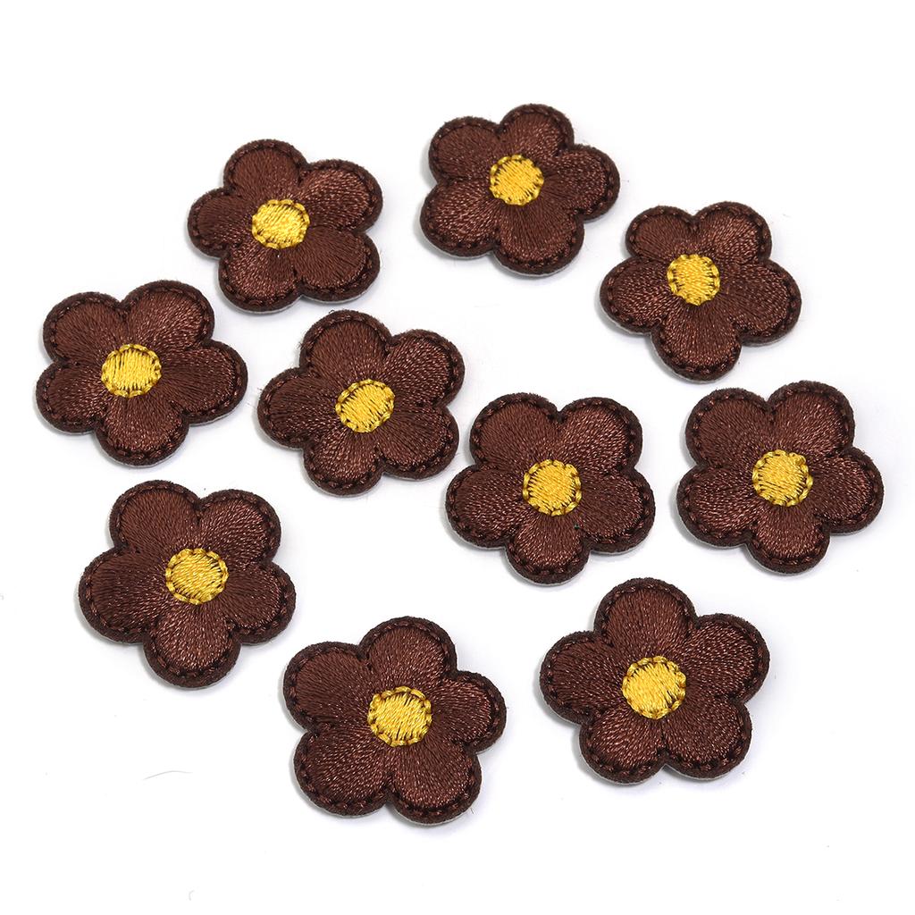 10Pcs Mini Flower Appliques Colorful Embroidery Cloth Patches Sticker DIY Crafts Clothing Headwear Dress Bags Sewing Accessories