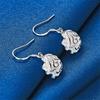 Elegant 925 Sterling Silver Exquisite Rose Earrings for Women, Fashionable Wedding Jewelry Accessories