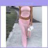 Streetwear Womens Dress Set With Spliced Mesh And Polyester For Summer