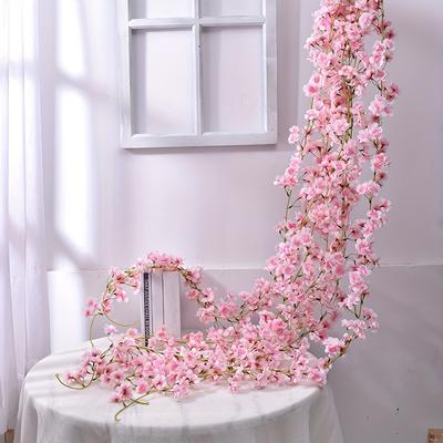 Künstliche Sakura Blumen Rebe Hängen Gefälschte Blumen Girlande Home Garten Hochzeit Bogen Party Kirschblüte Wand Dekor Arrangement