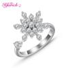 Hfarich Blue Crystal Butterfly Ring Rotate Freely Anti Stress Anxiety Ring For Women Girl Wedding Jewelry Engagement Gifts