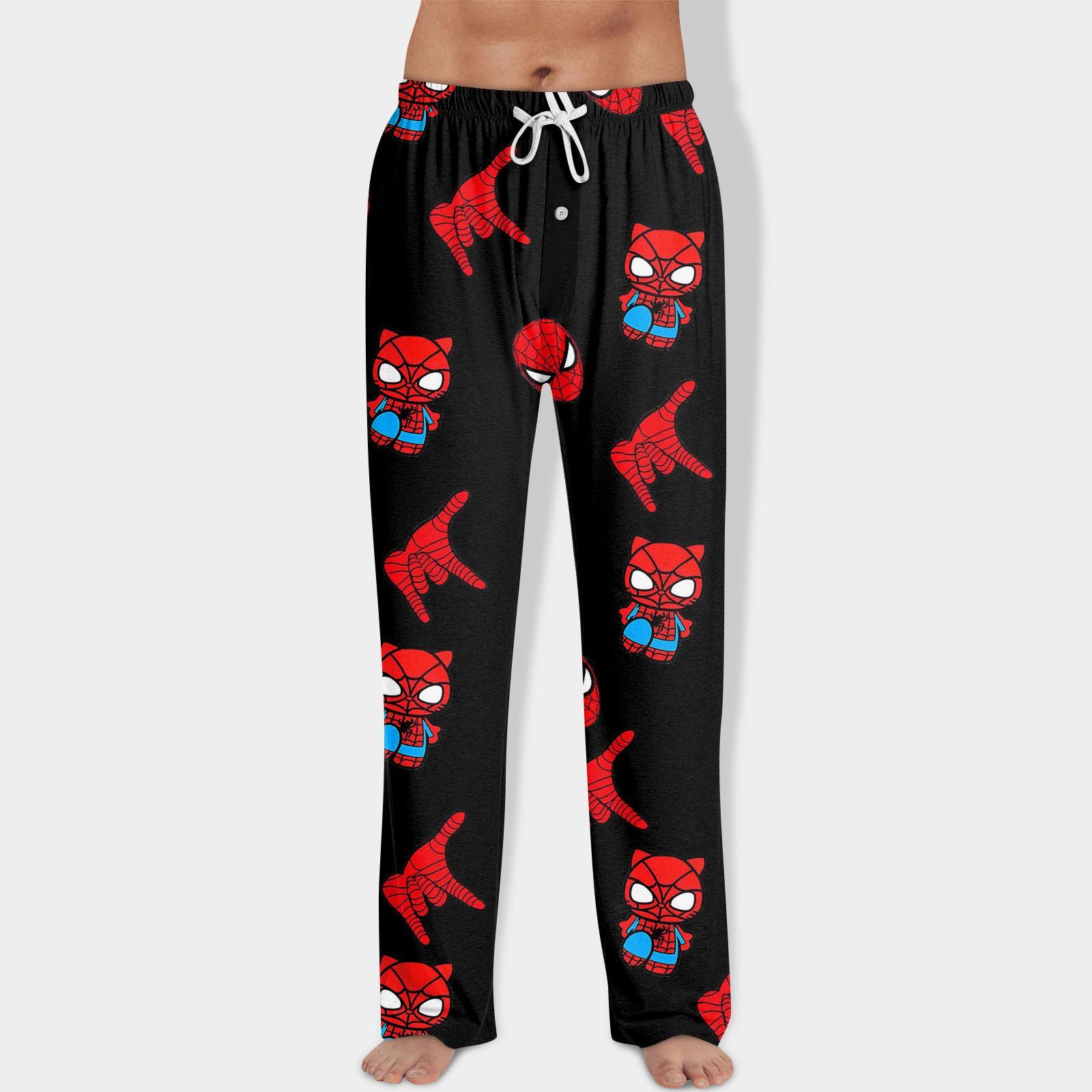 

Мужские домашние брюки с принтом Allover, пижамные брюки для сна, длинные брюки, пижамные брюки, брюки для йоги XL