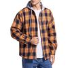 Winter Men Jacket Plaid Buttoned Coldproof Loose Plush Lining Hooded Jacket Outwear