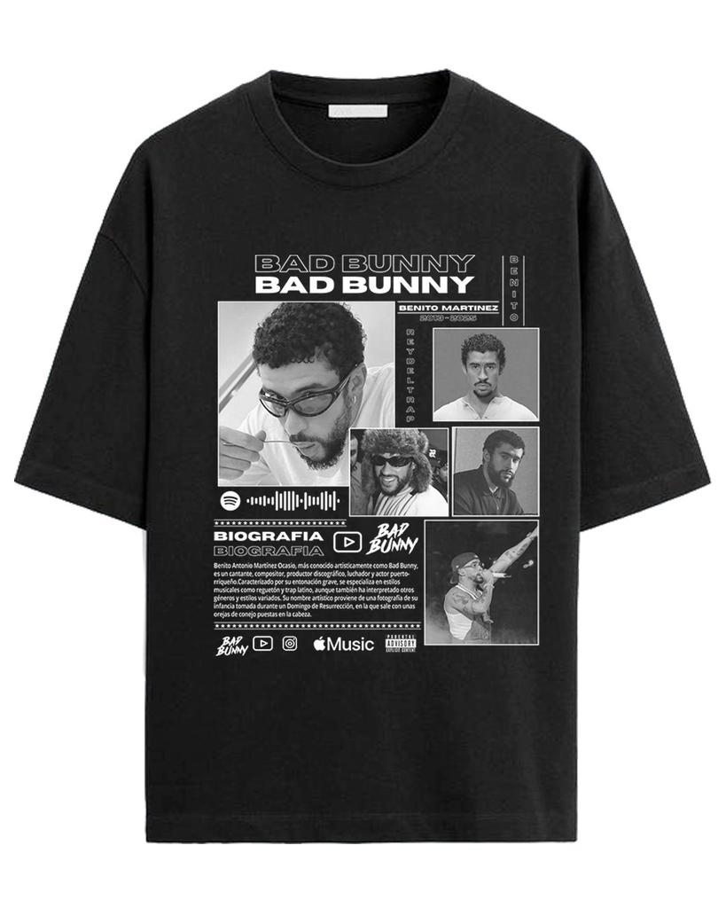 Bad Bunny Print Tshirt Unisex Women Oversized Y2k Sleeve Cotton Loose Street Harajuku Clothing High Quality Casual Loose Tee