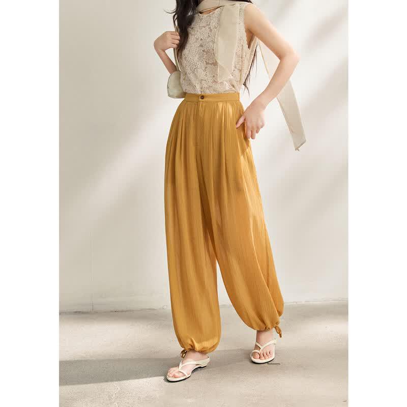 Relaxed Fit High-Waist Cooling Tencel Wide-Leg Pants