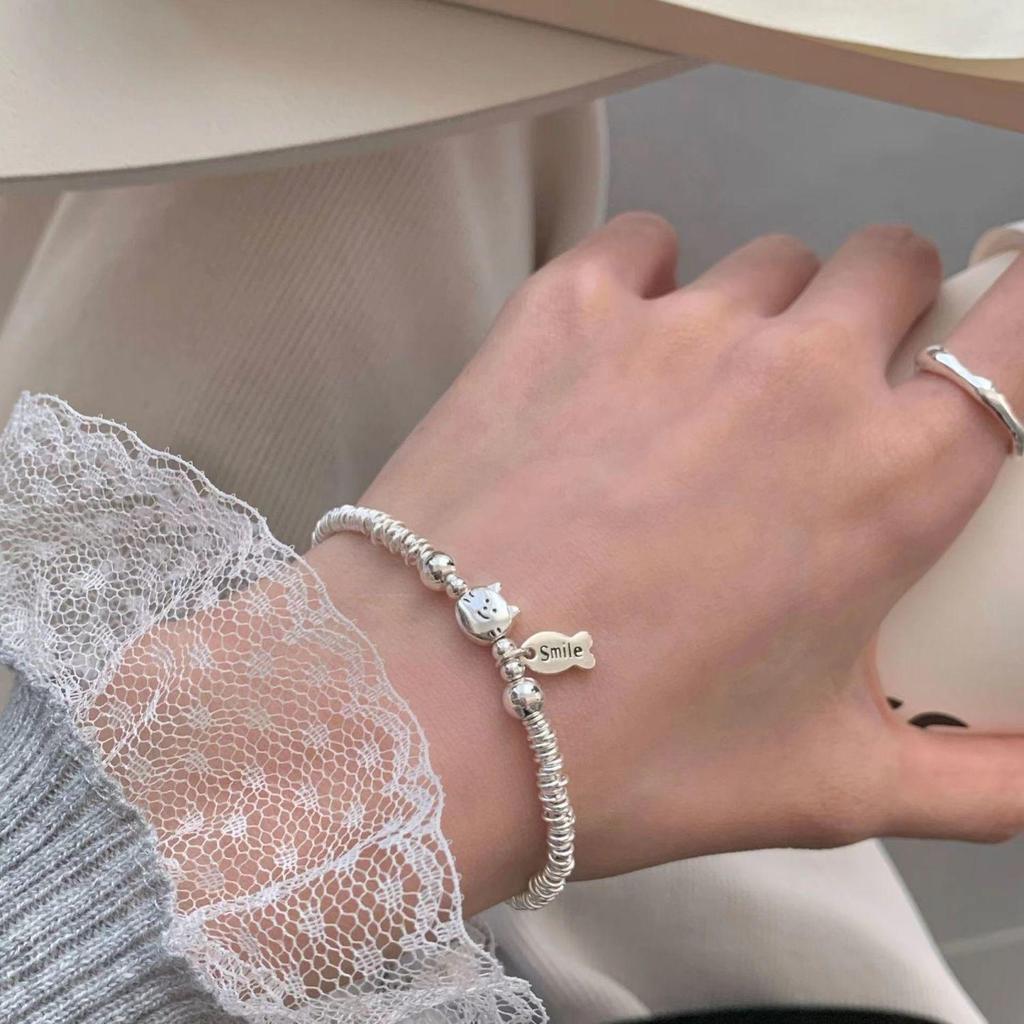 Summer Light Luxury Cute Kitten & Fish Bracelet for Women - Exquisite Best Friend Gift, Sweet Style for Students & Couples