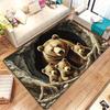 Bärenfamilie Höhle Teppich realistischer Wildtier-Tierdruck Wohnzimmer Bodenmatte gemütliche Heimdekoration Natur-Themen-Teppich für Kinder und Erwachsene