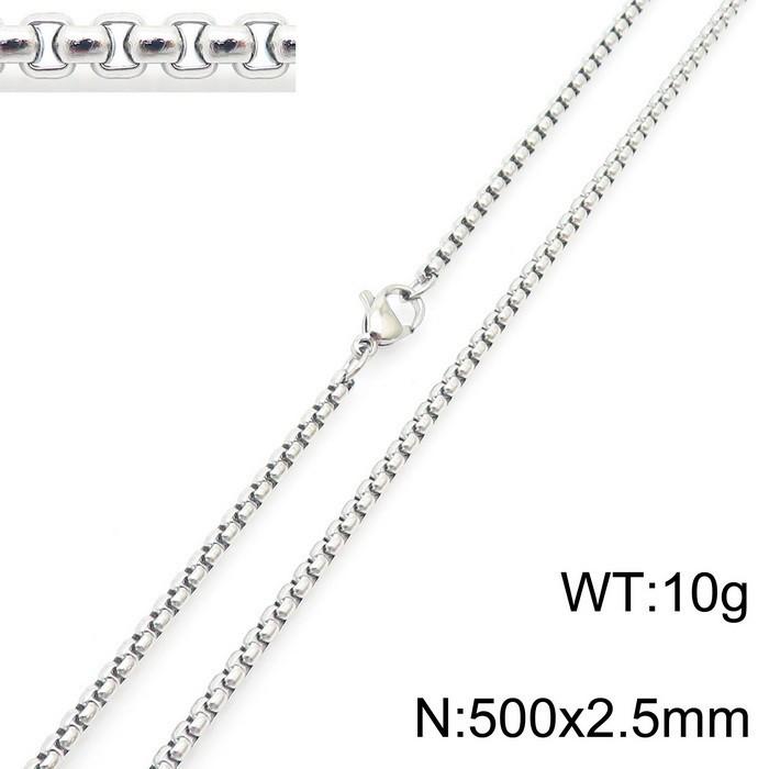 Square Pearl Stainless Steel Titanium Necklace for Men and Women