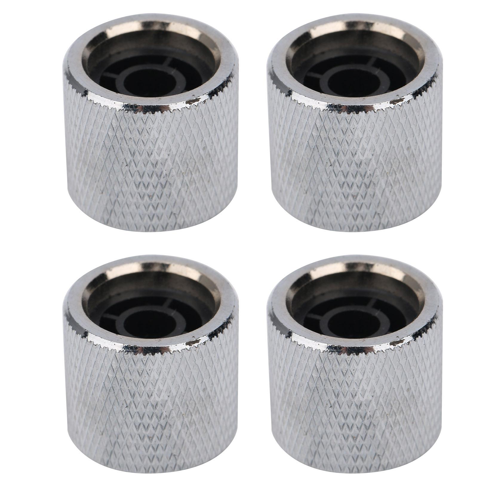 

4 шт. электрическая басовая ручка купольная металлическая высококачественная оболочка инкрустированная тон регулятор громкости гитарные детали(цвет серебряный