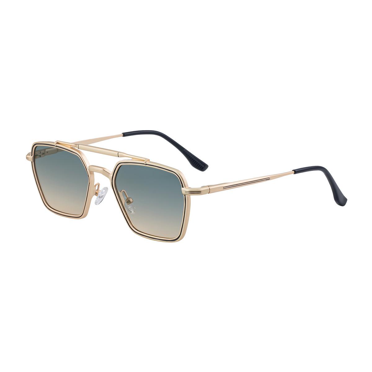 JYL TS Men s Polygon Zinc-Alloy - Retro Double-Bridge Outdoor Shades KSL-98389 c-3772 серебряное озеро синий