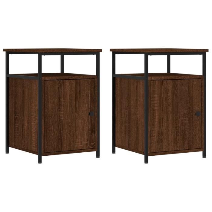 VidaXL Tables de chevet 2pcs Chêne marron 40x42x60cm Bois d'ingénierie 826042