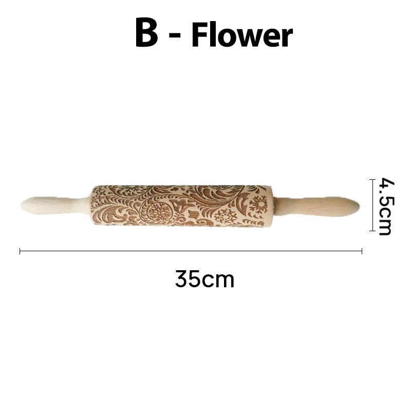 Wooden Christmas Rolling Pins Rock Snowflake Elk Embossing Baking Tool Cookies Biscuit Fondant Cake Patterned Roller Dropship