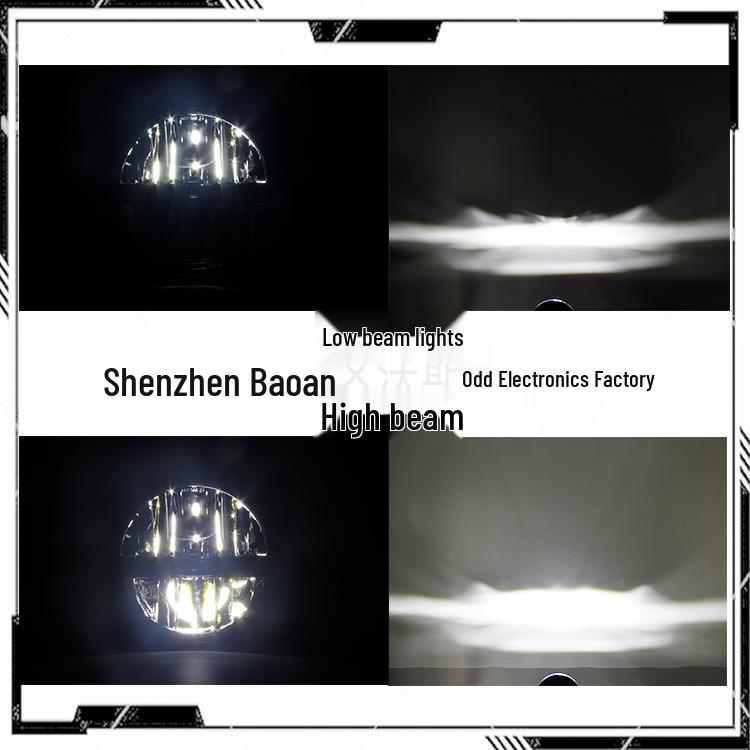 7-Inch LED Wrangler Headlight Assembly - 30W for Modified Harley