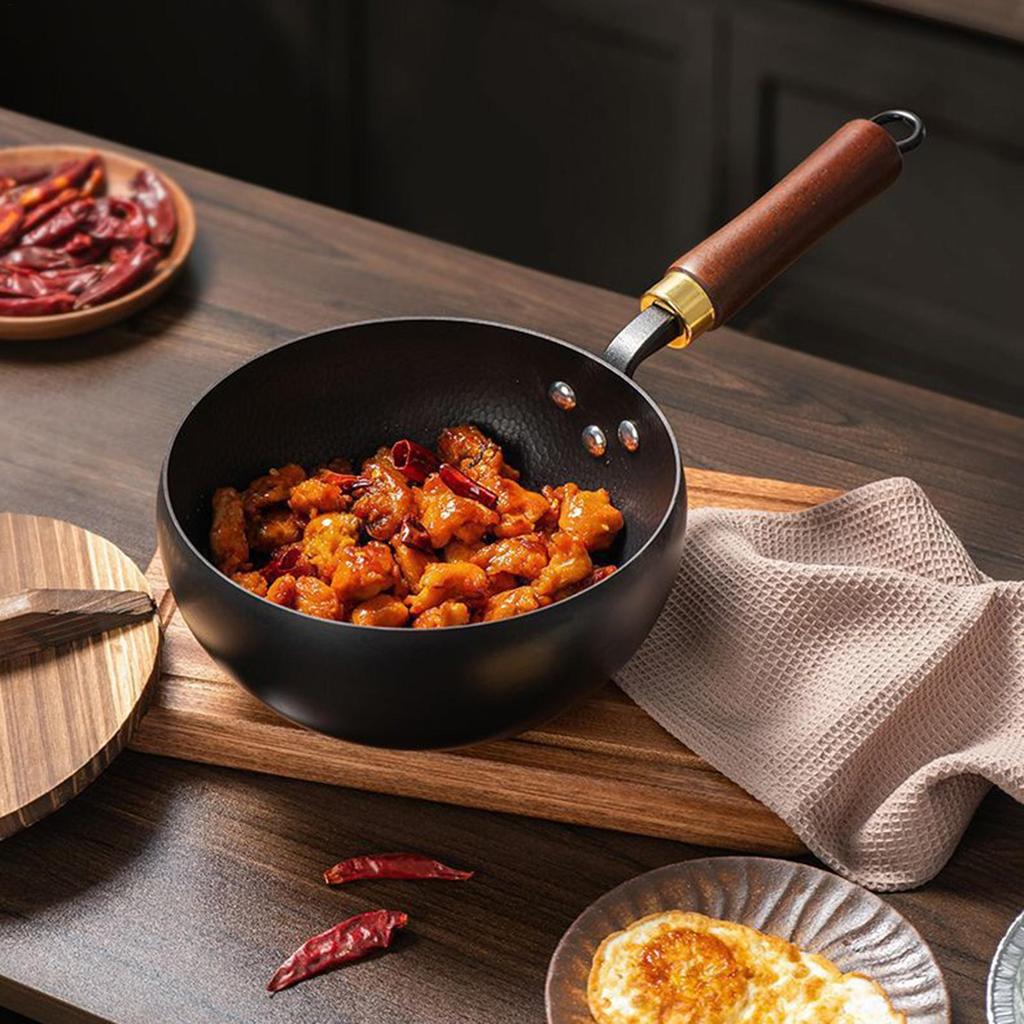 Iron Cast Pot Cooking Wok With Anti-Scalding Handle Non-coating Iron Cookware Stock Pot Frying Pan For Restaurant Home