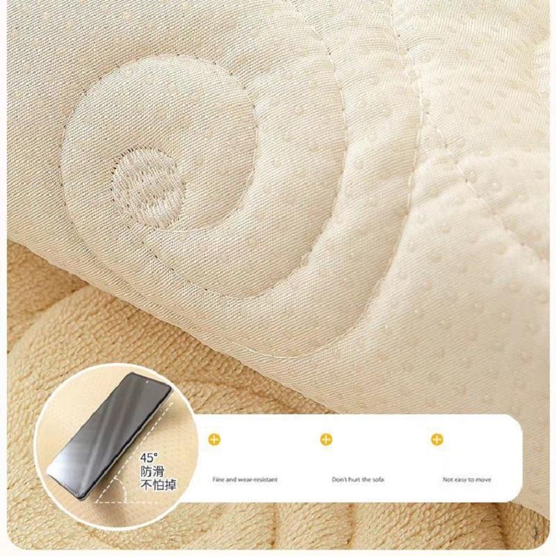 Winter Short Plush Non-Slip Sofa Cushion Warm Living Room Sofa Cover Flannel Thickened Soft Armrest Backrest Pillow Cover