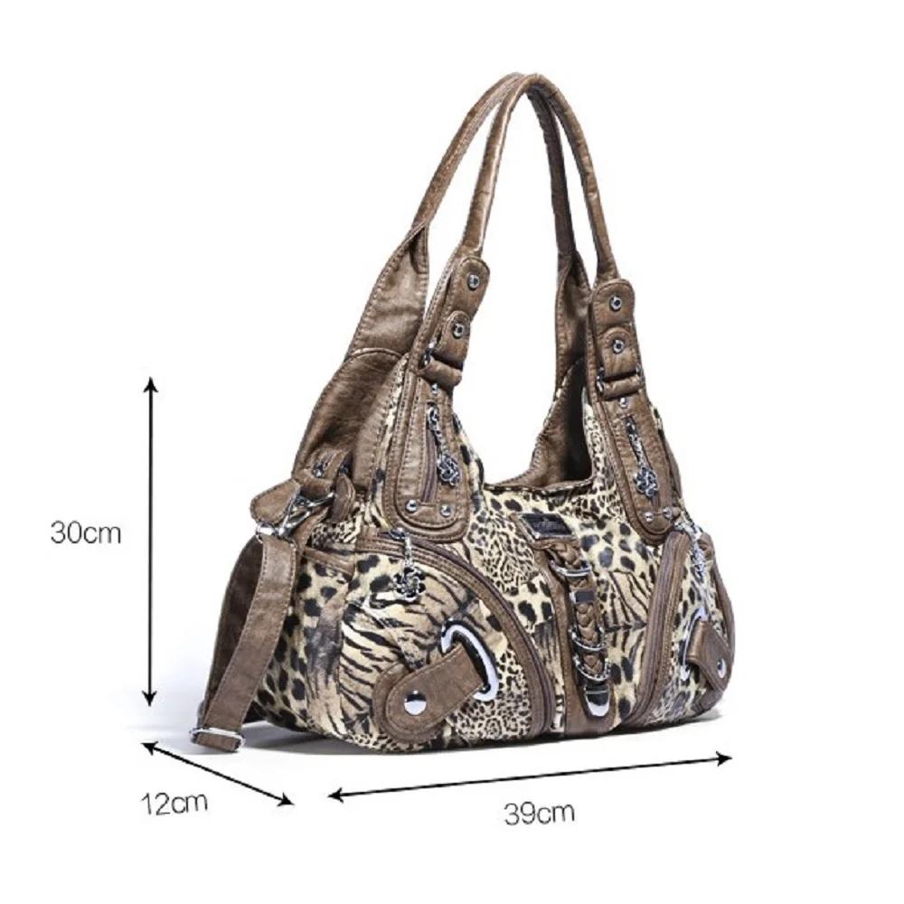 Women Handbags Fashion Leopard Shoulder Bag Large Tote Top-handle Shopping Pack Multifunctional Satchel Lady Hobos Big Purse