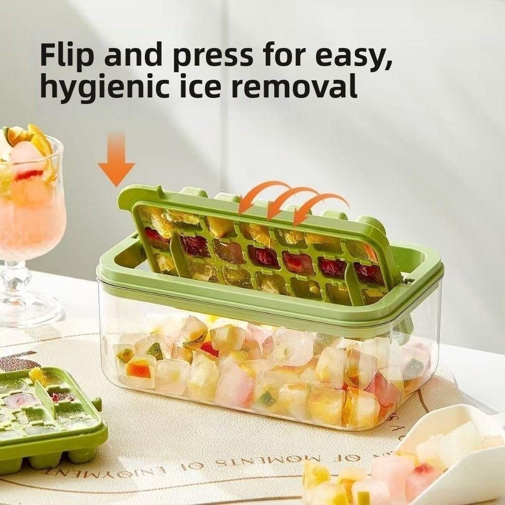 Press To Remove Ice Cube Mold 28/56 Grid Ice Mould Tray Portable Ice Maker Storage Box  Summer