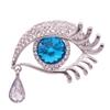 Modische tränenreiche großäugige Kristallbrosche Diamantbesetzte lange Wimpern Auge und Brustblumen UNISEX Bankettkleider Accessoires