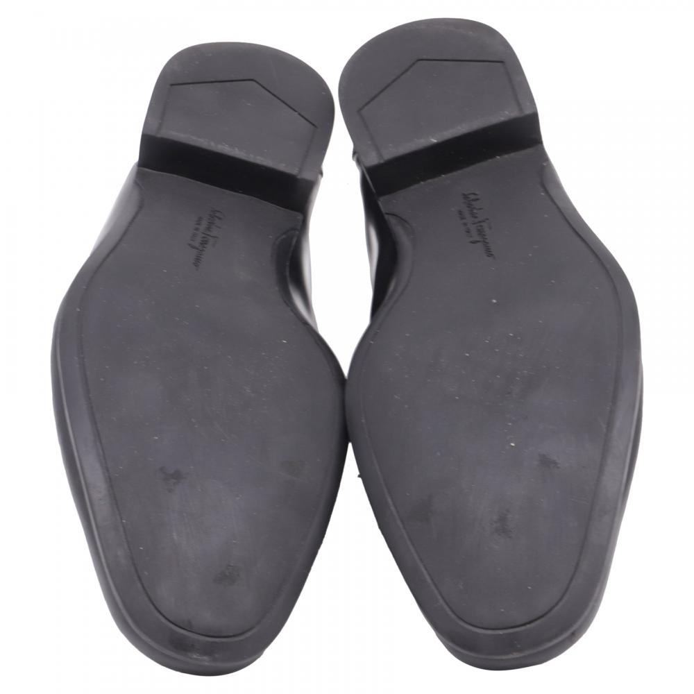 Salvatore Ferragamo Black Leather Gancini Loafers