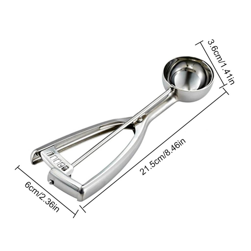 Stainless Steel Ice Cream Scoop Ice Cream Scoop With Trigger Suitable For Ice Cream Cookies Cake Dough Melon Kitchen Supplies