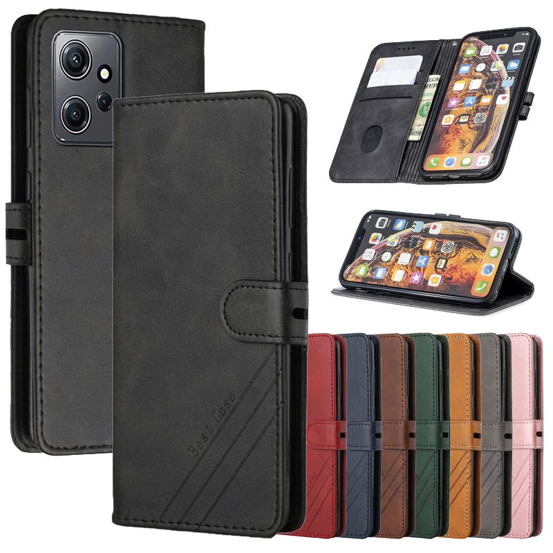 Kožené pouzdro Flip na For Xiaomi Redmi Note 12 4G Coque Na Fundas Redmi12 23021RAAEG Magnetické pouzdra Peněženka Kryty na telefon